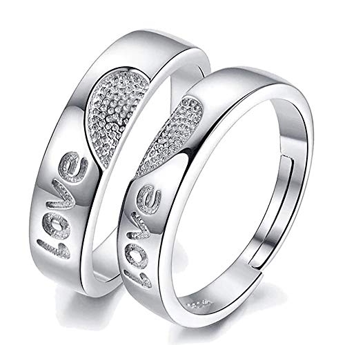 24 JOYAS Pareja de Anillos Ajustables, Alianzas para Enamorados. Regalo romántico Ideal para Compromiso, Navidad, Aniversario