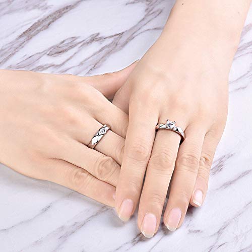 24 JOYAS Pareja de Anillos Amor Ajustables, Alianzas para Enamorados. Regalo romántico Ideal para Compromiso, Navidad y Aniversario