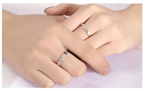 24 JOYAS Pareja de Anillos Estilo Moderno Ajustables, Alianzas para Enamorados. Regalo romántico Ideal para Compromiso, Navidad, Aniversario