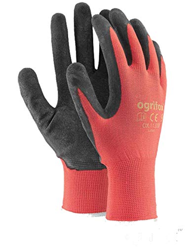 24 pares de guantes de trabajo recubiertos de látex de seguridad duraderos para el jardín (L-9)