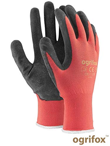 24 pares de guantes de trabajo recubiertos de látex de seguridad duraderos para el jardín (L-9)