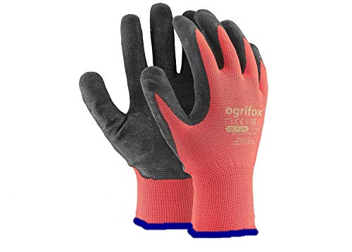 24 pares de guantes de trabajo recubiertos de látex de seguridad duraderos para el jardín (L-9)