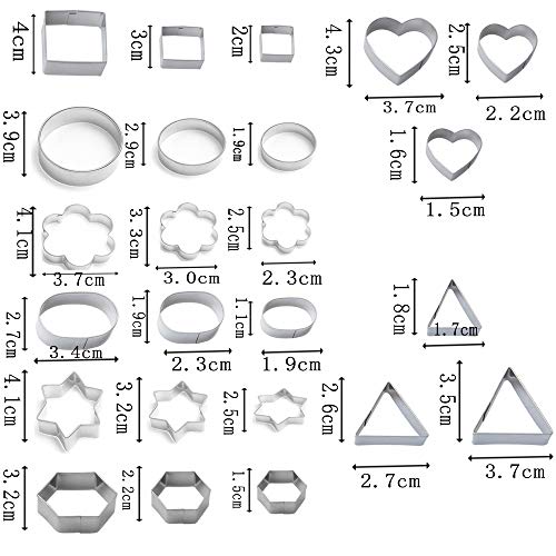 24 Piezas Cortadores de Galletas,Moldes para Galletas,Acero Inoxidable Moldes,para Cocina, Hornear, Dulces Caseros