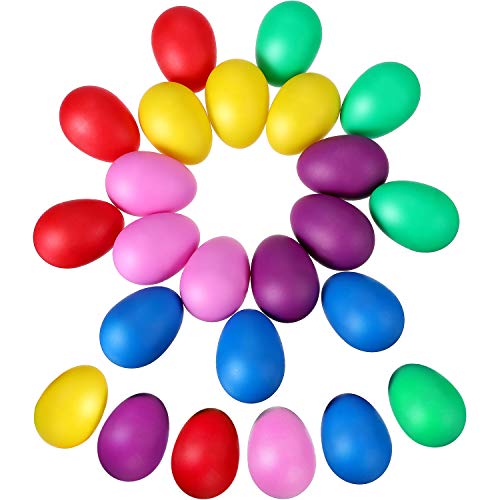 24 Piezas de Huevos de Maracas Juego de Shaker de Huevo de Plástico Musical para Materiales de Fiesta de Niños Juguetes Musicales, 6 Colores