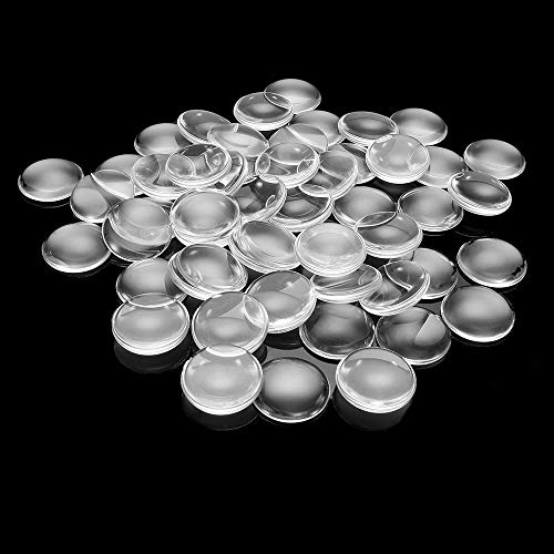 25 mm 50 Piezas Cúpula de Cristal + 50 Piezas Bases de Colgante Redondos para Joyería Artesanal de Foto Artesanía (Blanco)