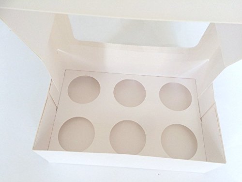 25 STK Cupcake Muffin Caja 6 Cup Caja del paquete regalo caja de cartón del paquete incluye compresa