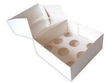 25 STK Cupcake Muffin Caja 8 Cup Caja del paquete regalo caja de cartón del paquete incluye compresa