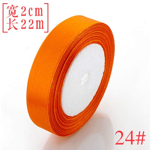 (25 Yardas/rodillo)   6/10/15/20 / 25mm Cinta de satén de una sola cara Caja de regalo de Navidad para bodas al por mayor Paquete Pastel Decoración para hornear [Naranja-6mm]