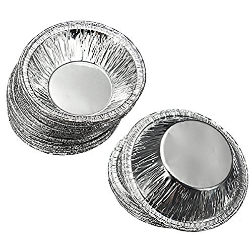 250 piezas desechables de cocina para hornear tartas circulares de huevo, moldes para tartas, tazas de papel de aluminio para tartas (plata)