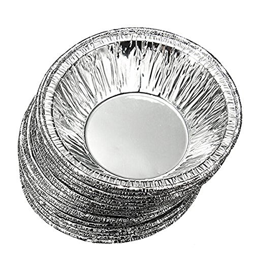 250 piezas desechables de cocina para hornear tartas circulares de huevo, moldes para tartas, tazas de papel de aluminio para tartas (plata)