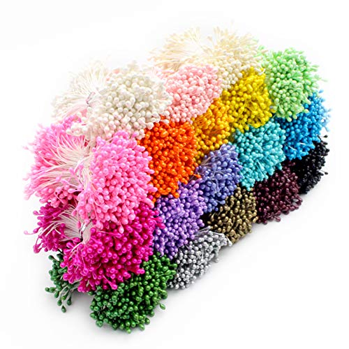 288pcs 3mm estambre de la flor opciones múltiples colores perlas pistilo decoración de la torta de doble artesanía, Arte, Decoración