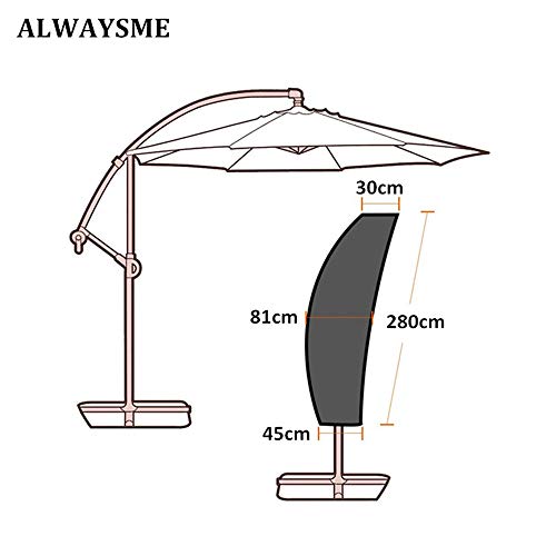 2,8M Funda de Sombrilla Impermeable Resistente Universal Protector Parasol Cubierta para Sombrillas Parasoles de Jardín