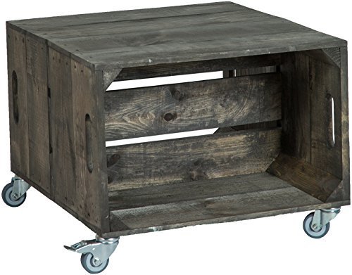 2er mesa en cajas de fruta "Rey" Con Ruedas masa 56 x 49 x 38 cm mesa baja cuadro sofá mesa caja de vino caja de madera estante caja de fruta altisch de lluvia mesa de salón