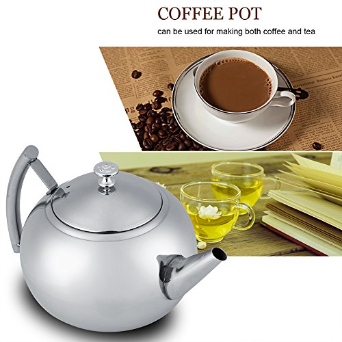 2L Tetera cafetera acero inoxidable, Café Émbolo Extraíble Infusor Filtro Tetera Acero inoxidable térmica aislada Olla térmica para con mango resistente al calor para la oficina casa