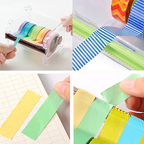 2pcs HomDSim Washi Tape Dispensador Cutter, organizador de cinta de rollo, cinta adhesiva de escritorio DIY cinta adhesiva rollo cortador de cinta de almacenamiento, caja de cinta Washi amarillo