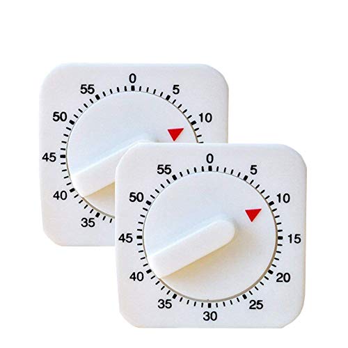 2pcs Temporizador mecánico magnético, cocina de la Contador del recordatorio del minutero mecánico de 60 minutos,Temporizador analógico Visual,niños y Adultos Herramienta de gestión de Tiempo