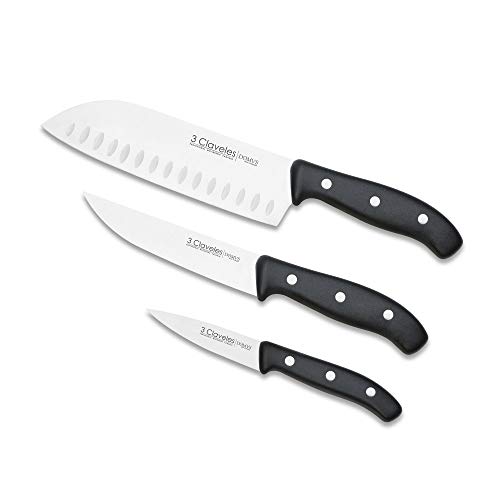 3 Claveles 28004 Set Cuchillos de Cocina, Verduras 9Cm, Plata