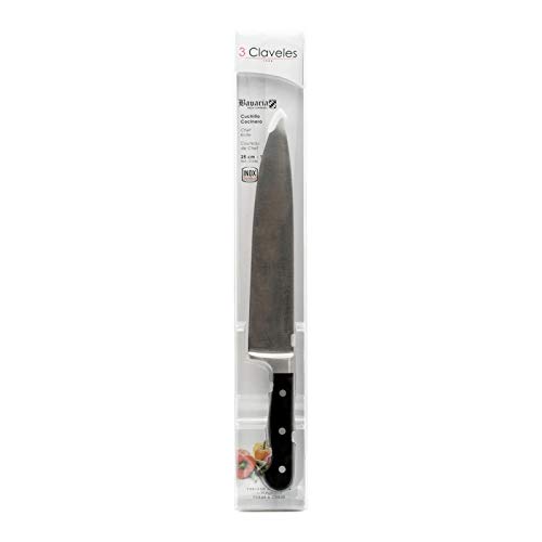 3 Claveles Babaria Cuchillo Cocinero Multiusos de Acero Inoxidable, 25 cm - 10