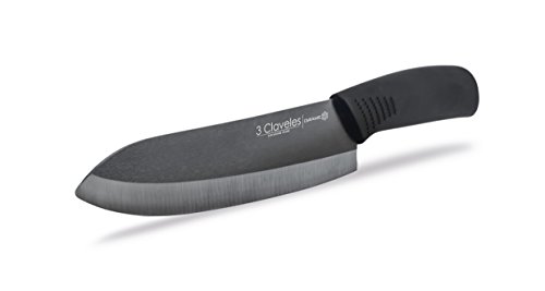 3 Claveles Cuchillo Cerámica, Negro, 10 cm