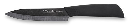 3 Claveles Cuchillo Cerámica, Negro, 10 cm