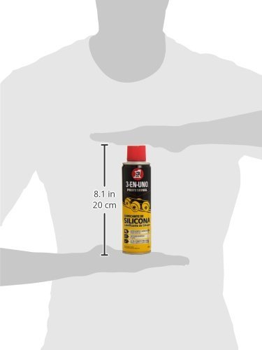 3 EN UNO Profesional 34468 - Lubricante de silicona en Spray- 250 ml, Color Amarillo/Negro