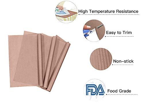 3 Pack Teflon Sheet for Heat Press Transfer Sheet Non Stick PTFE About 16 x 20" Heat Resistant Craft Mat,Protects Iron and Work Area