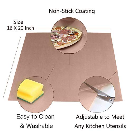 3 Pack Teflon Sheet for Heat Press Transfer Sheet Non Stick PTFE About 16 x 20" Heat Resistant Craft Mat,Protects Iron and Work Area