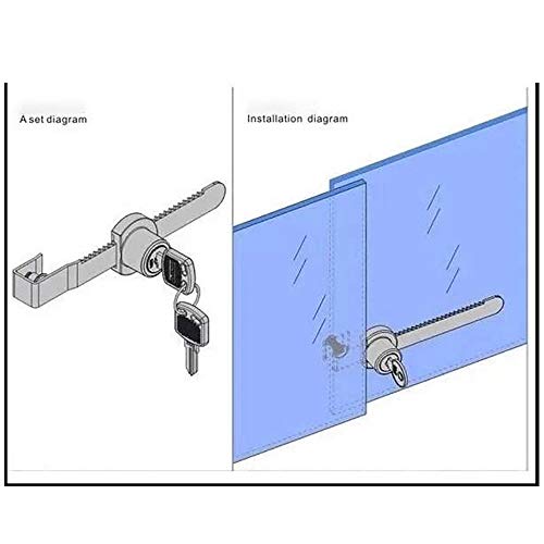 3 Piezas Cerraduras de Puerta de Cristal Corredizo, Bloqueos de Escaparate Puerta de Vidrio Gabinete de Exhibición Cerradura de Seguridad con llaves, para Armario Gabinete Alacena Buzón Cajón Puerta