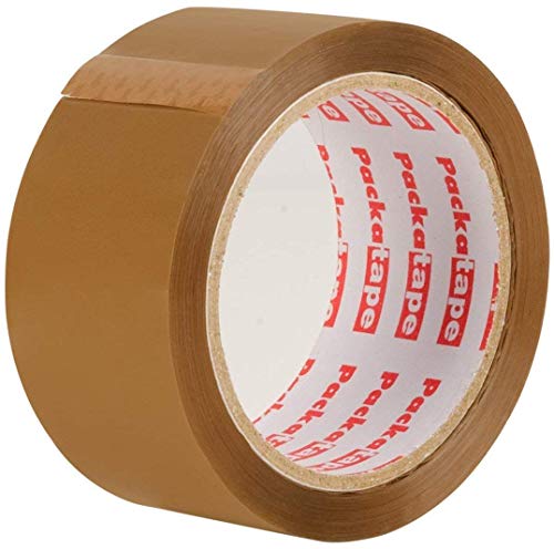 3 Rollos Cinta Embalar Adhesiva 48MMx 66M para Cajas y Paquetes Ideal para Envíos y Mudanzas – Precinto Embalar Extrafuerte y Resistente – Color Marrón