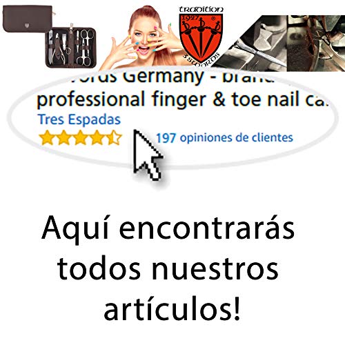 3 Swords Germany - Tijeras manicura uñas curva, acero inoxidable - Made in Solingen/Germany (7605)