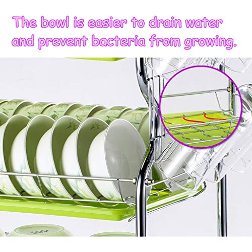 3-Tier Cocina De Acero Inoxidable Soportes para Platos Dish Drainer Dish Rack Holder Organización Estante con Bandeja de Goteo, Para Utensilios, A