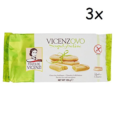 3 x Matilde vicenzi Vice nzovo Senza glutine sin gluten 125 g Galletas para tiramisú