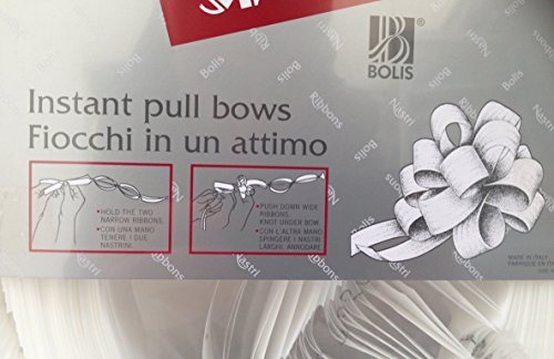 30 lazos blancos de 3,0 cm para coche de boda, casa, bautizo, graduación o comunión, diámetro de 10 cm, blanco, fáciles de desatar