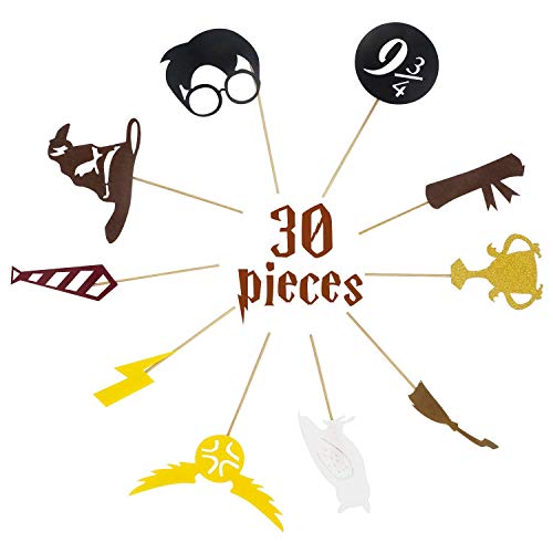 30 Pack Harry Potter Inspired Cupcake Toppers Harry Potter Wizard Fiesta de cumpleaños Decoraciones Suministros