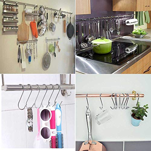 30 Paquete Ganchos en Forma de S, S Ganchos Cocina Metal Acero Inoxidable ganchos para el gabinete de la Cocina Oficina del Dormitorio del baño