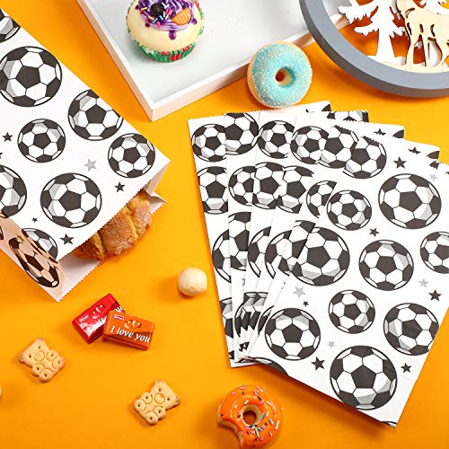 30 Paquetes Bolsa de Papel de Favores de Fiesta de Fútbol Bolsa de Tratamiento Dulces Bolsa de Regalo Impresa de Fútbol