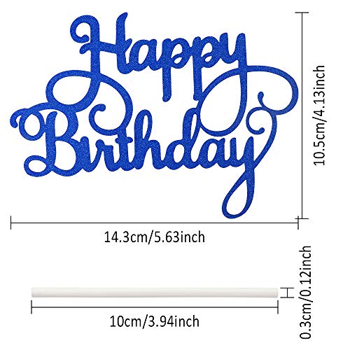 30 piezas Cake Topper Happy Birthday Cake Decorations Tarjeta de brillo personalizada Tarjeta de pastel de fiesta de cumpleaños Decoración de pastel de brillo multicolor