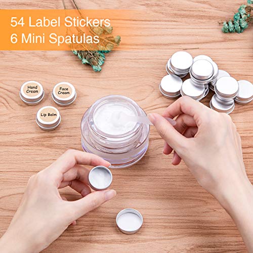 35 Piezas Tarros de Aluminio, Contenedores Cosmético de Viaje Envases de Vacío con Tapas de Tornillo para Cosmética Crema Muestra Polvo Decoración de Uñas, 5g 5ml