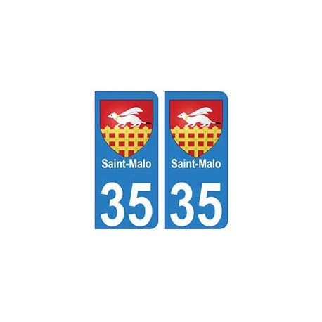 35 Saint-Malo escudo adhesivo placa Stickers ciudad