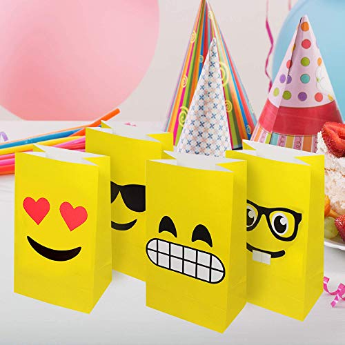 36 Bolsas de Regalo de Emoji - Bolsas Detalles y golosinas Ideal para Navidad Fiestas y cumpleaños, Eventos con niños y en el Colegio.