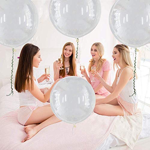 36 Pulgadas Transparente Globo Gigante 90cm Globos Grandes de Látex Redondo Globo para Bodas Fiesta Cumpleaños Acontecimiento Decoraciones Graduación Celebraciones Suministros (5 Piezas)