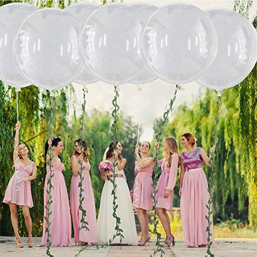 36 Pulgadas Transparente Globo Gigante 90cm Globos Grandes de Látex Redondo Globo para Bodas Fiesta Cumpleaños Acontecimiento Decoraciones Graduación Celebraciones Suministros (5 Piezas)