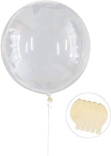 36 Pulgadas Transparente Globo Gigante 90cm Globos Grandes de Látex Redondo Globo para Bodas Fiesta Cumpleaños Acontecimiento Decoraciones Graduación Celebraciones Suministros (5 Piezas)