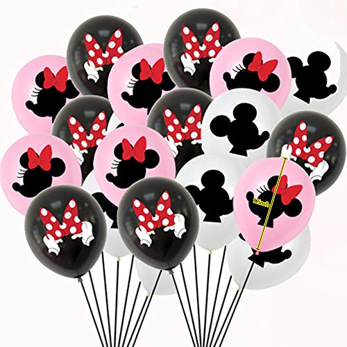 37 Piezas Decoraciones de Cumpleaños de Mickey Mouse, Artículos para la Fiesta de Minnie Mouse, Pancarta de Feliz Cumpleaños, Globos y Adornos para Tartas, para Cumpleaños, Fiesta, Baby Shower