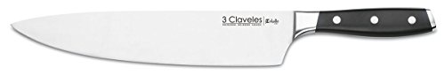 3Claveles Toledo - Cuchillo forjado para cocinero, 25 cm, 10 pulgadas