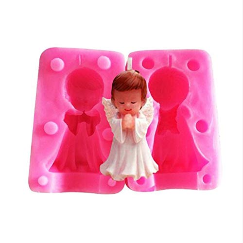 3D Niño Niña Ángel Silicona Vela Molde Resina Arcilla Jabón Fondant Chocolate Pasta de Goma Horneado Bebé Fiesta Decoración Tartas Herramientas Candy Antiadherente Cocina - Niño Forma Molde