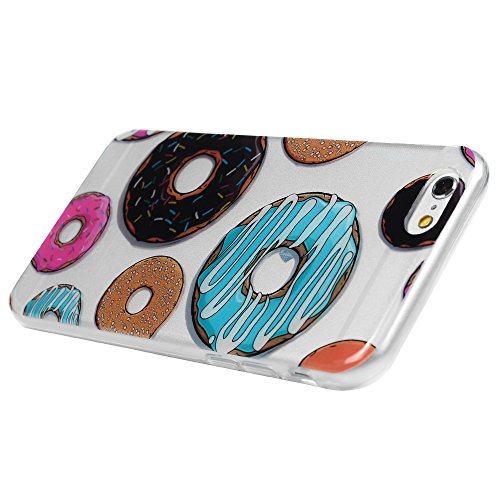 3x Funda iPhone 6s, iPhone 6 Carcasa Silicona Gel Case Ultra Delgado TPU Goma Flexible [Proceso IMD] No se descolora Anti-scrach Cover para iPhone 6/6s - Donuts + Corazones + Unicornio