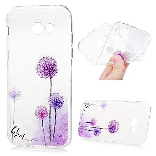 3x Funda para Samsung Galaxy A5(2017), Carcasa Silicona Gel Case Ultra Delgado TPU Goma Flexible Cover para Samsung Galaxy A5(2017) - Chica + Bici + Diente De León