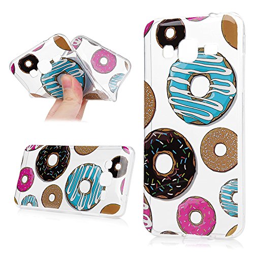 3x Funda para Samsung Galaxy J3 2016, J310 Carcasa Silicona Gel Case Ultra Delgado TPU Goma Flexible [Proceso IMD] No se descolora Anti-scrach Cover - Donuts + Corazones + Unicornio