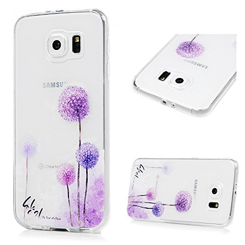 3X Funda para Samsung Galaxy S6, Carcasa Silicona Gel Case Ultra Delgado TPU Goma Flexible Cover para Samsung Galaxy S6 - Chica + Bici + Diente De León